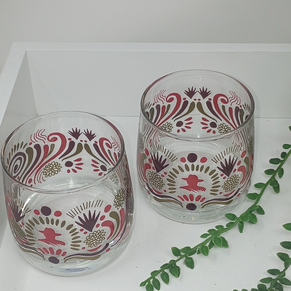 Set of 2 Don Julio Patterned Glass Tumblers Drinking Glasses - Picture 4 of 5